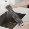Silicone Kitchen Sink Organizer - Multifunctional Heat-Resistant Dish Draining Mat, Roll-Up Vegetable Washing Pad & Storage Rack 3
