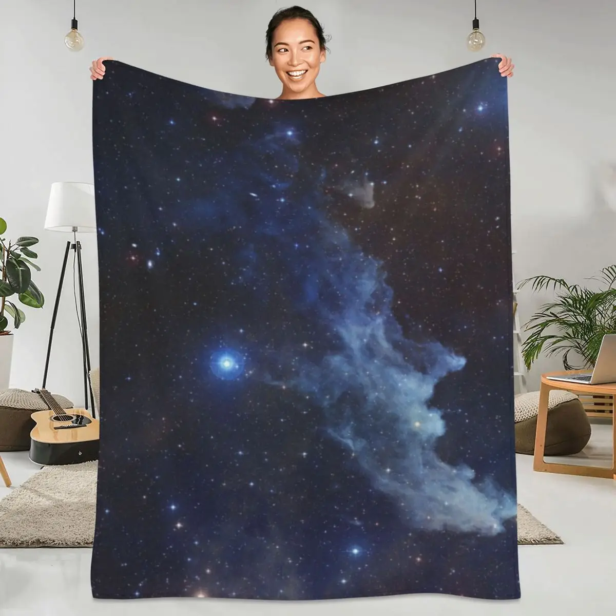 

Dark Blue Galaxy Soft Blanket Starry Star Clouds Travelling Bedding Throws Winter Funny Custom Flannel Bedspread Sofa Bed Cover