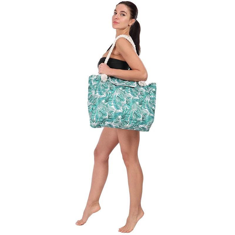 Summer Tote Bag Beach Bag Women's Shopping Bag Portable Messenger Fashion Printed Women's Canvas Single Shoulder Handbag