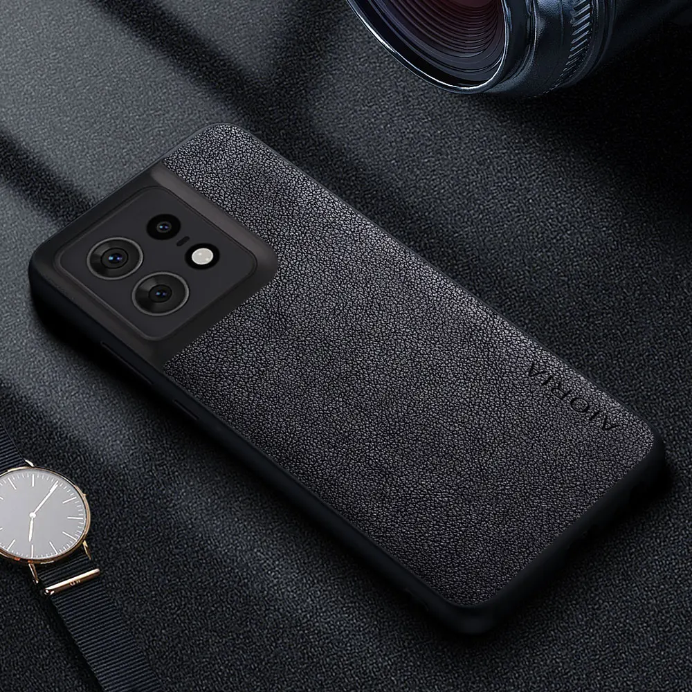 Luxury Leather Phone Case - Retro Business Style, Solid Color Cover for Motorola Edge 50 Pro Ultra Fusion 5G