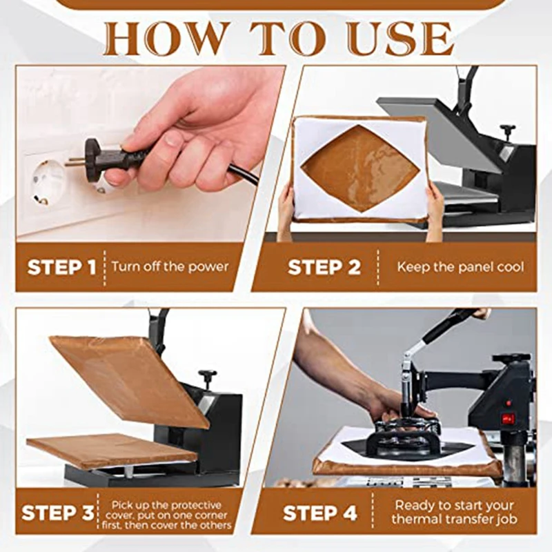 2 Coperture Per Pressa A Calore 38x38 Cm - Rivestimento In Teflon Antiaderente - Foto 4