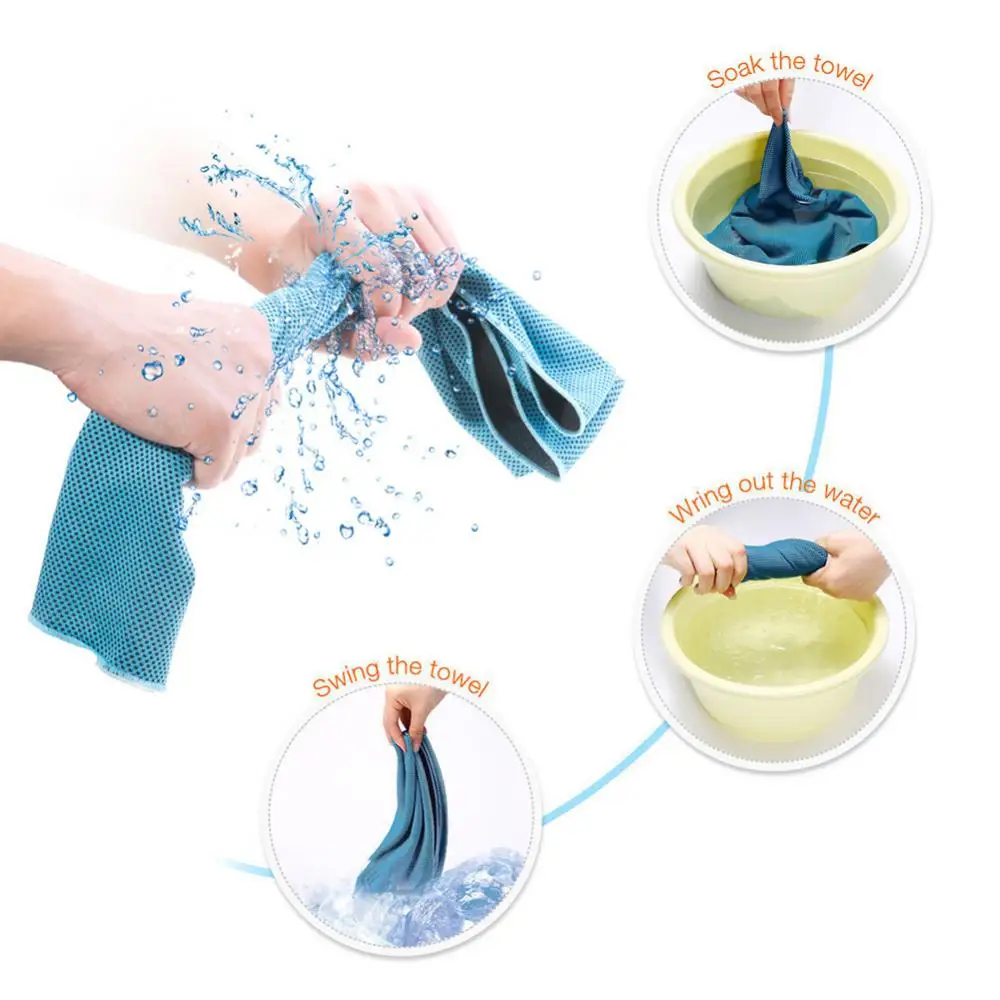 1Pcs Outdoor Sports Microfiber Pocket Towels Fast Drying Super Absorbent Cooling Soft Towel For Swimming Pool Yoga Beach Camping