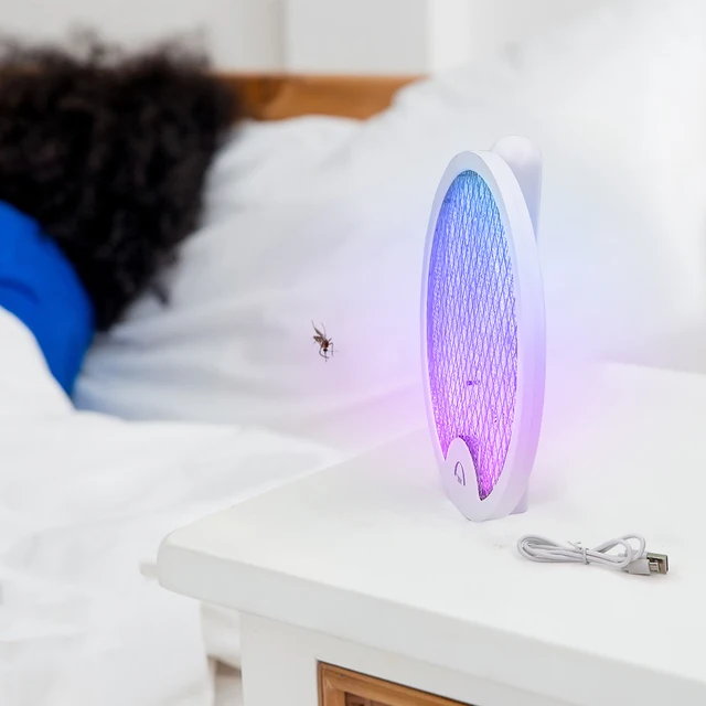 Újratölthető Elektromos Légy Swatter Eu/Usa/Uk/Au Plug 1200Mah Bug Zapper Home Garden Rovar Gyilkos Ütő Legyek Lepkék Ellen - Image 6