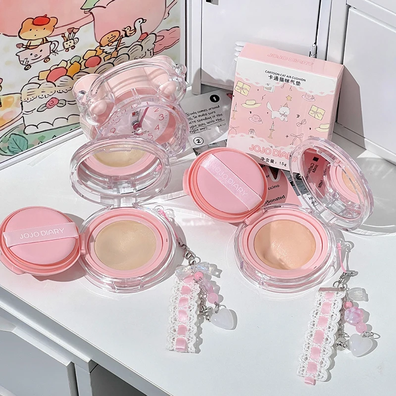 Cute Cat Air Cushion Compact Cream Hydrated High Coverage Foundation Oil Control Concealer BB Cream Korean Makeup Base Cosmetic liquid foundation air cushion cream cushion foundation makeup cosmetics makeup cream air cushion bb cream