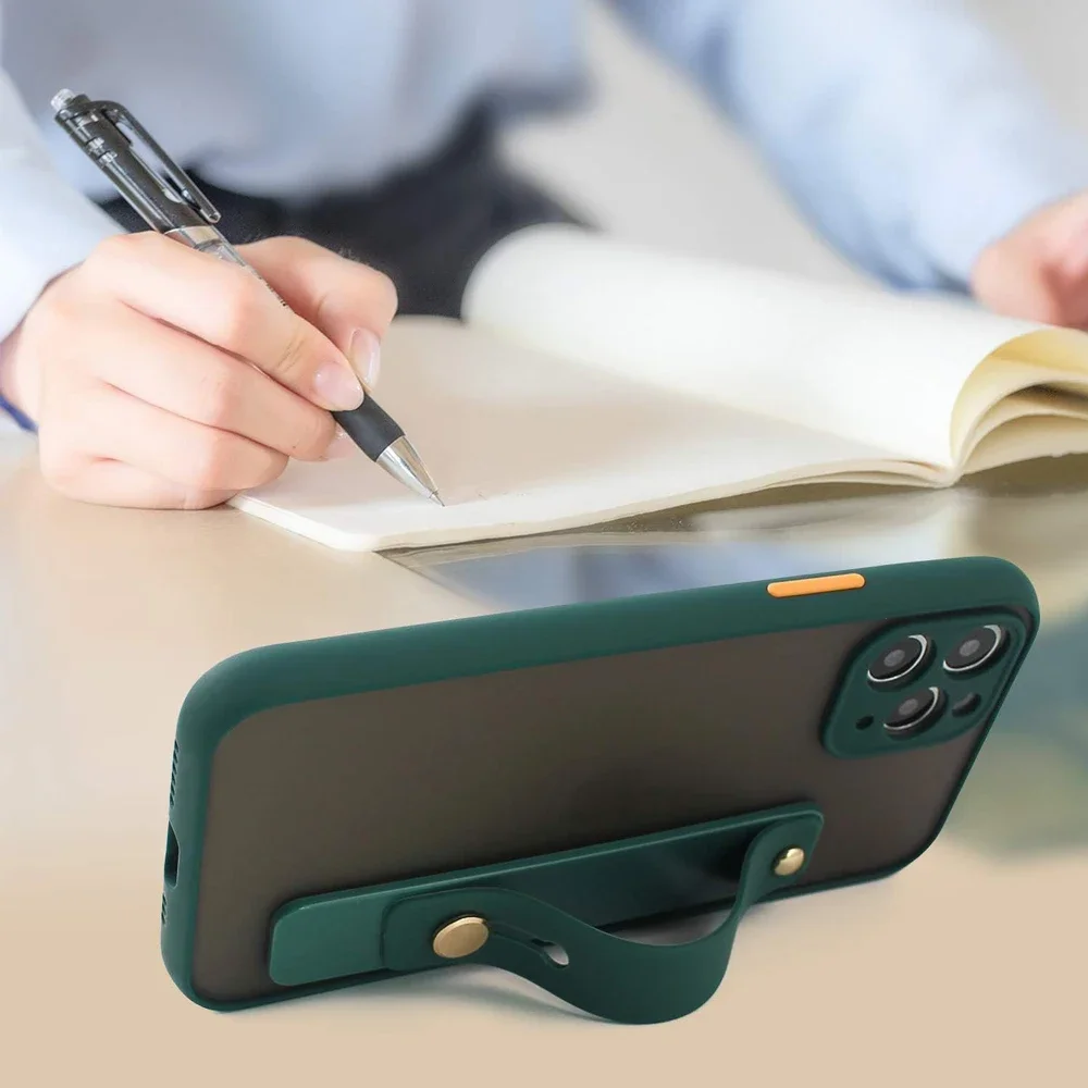 Stand Push Pull Universal Hand Band Wrist Band Finger Grip Mobile Phone Holder Plain Color Phone Socket Holder for iPhone Xiaomi