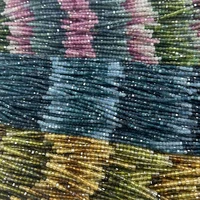 Natural A+++ Multiple Tourmaline Edge Faceted Cube Beads 2.5mm，Selected Color, Light Dark Blue/Yellow-Green,For Jewelry Making 1