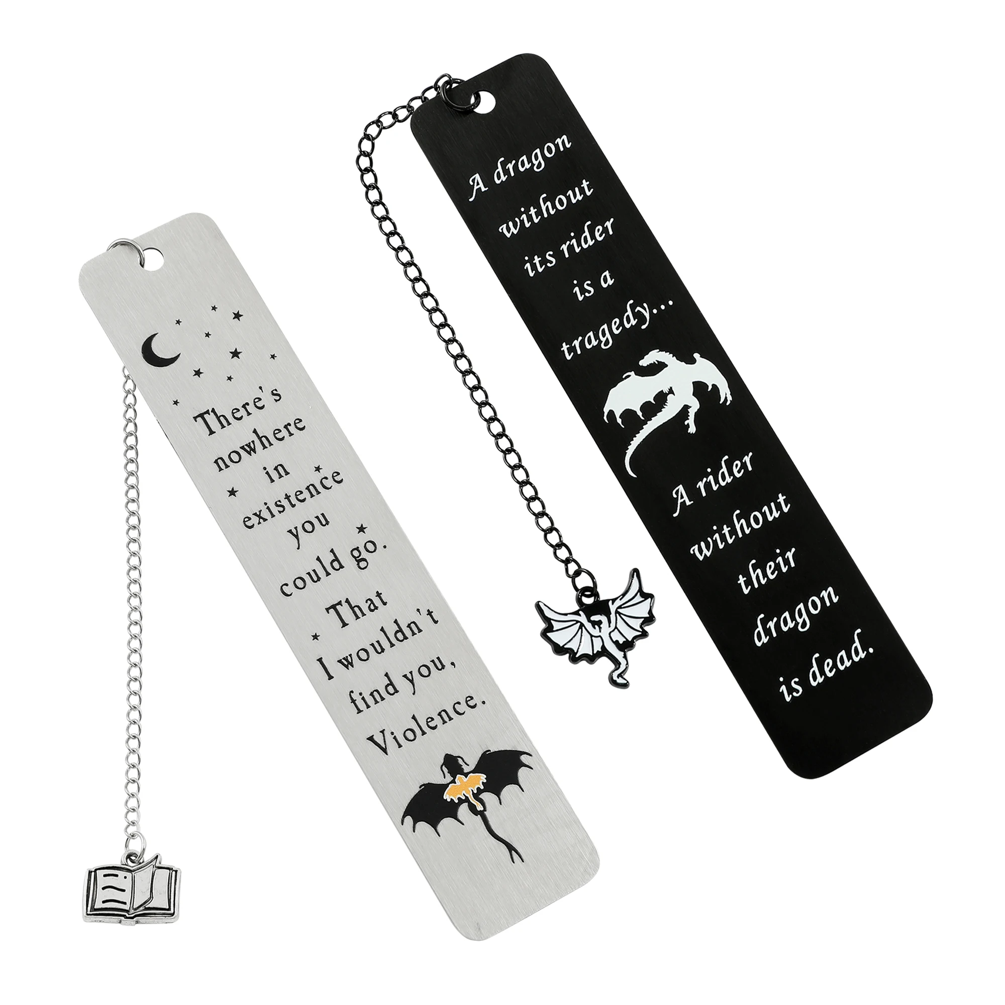 Elegant Fourth Wing Bookmark Set in Premium Black Gift Box (2 Pieces)