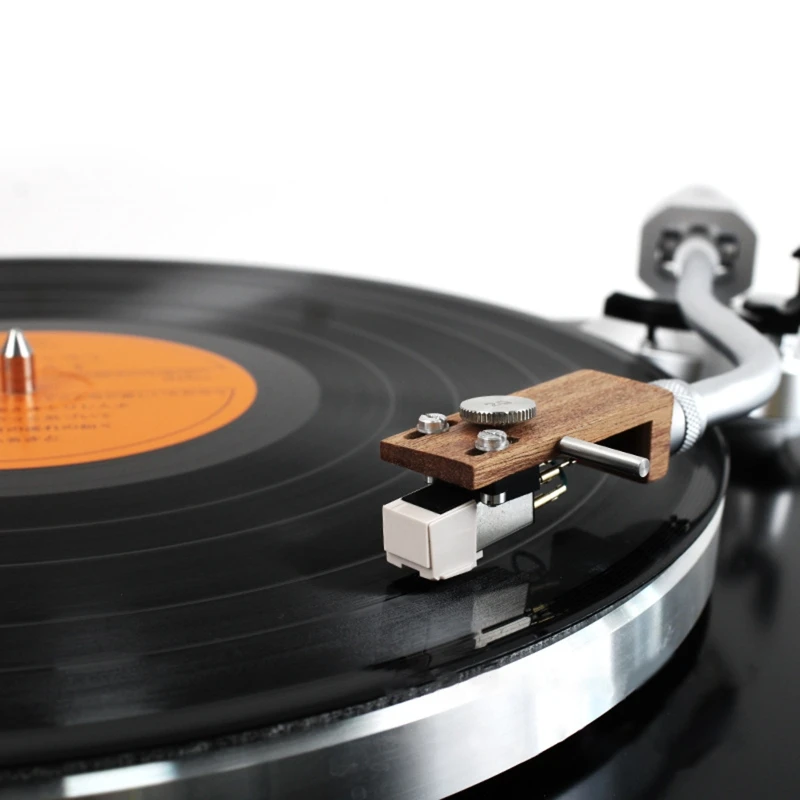 Uniwersalny gramofon drewno wiśniowe Headshell z przewody przyłączeniowe, do gramofonu LP gramofon montowany zamiennik