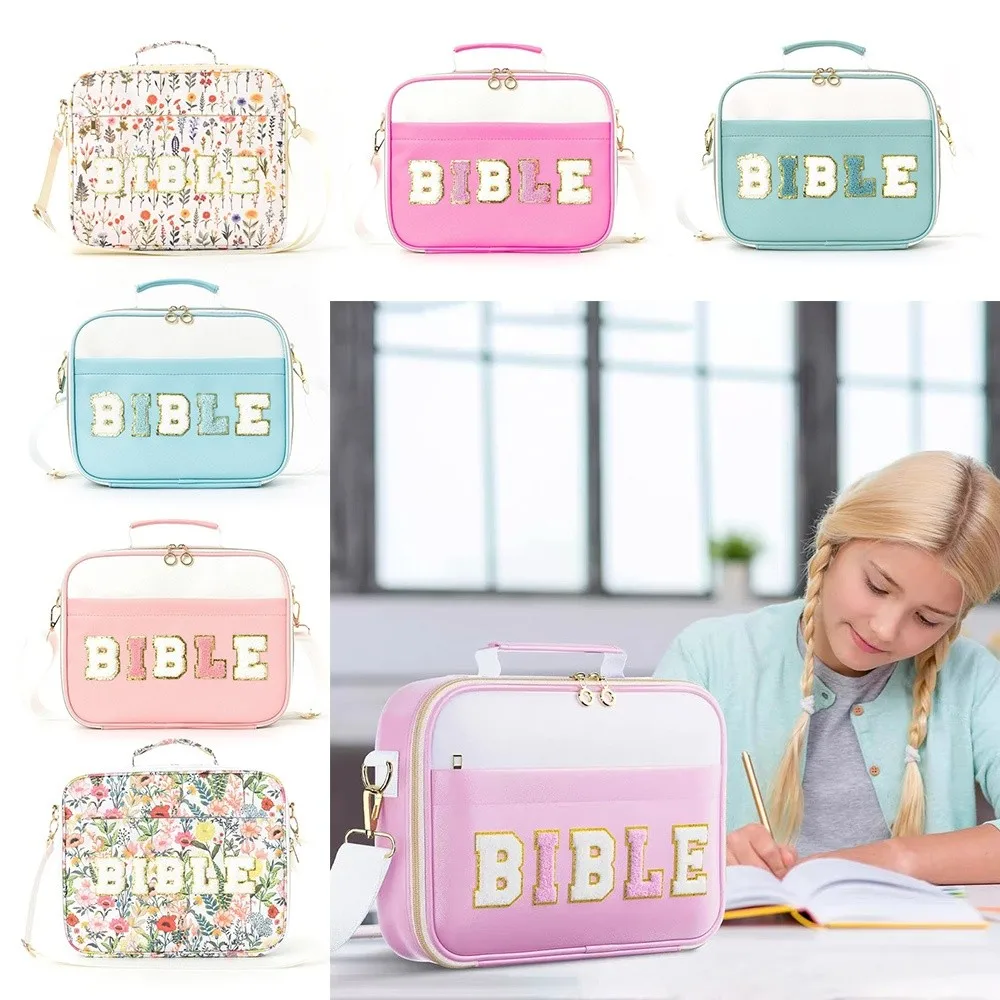 Portable Bible Cover Case Dustproof Multilayer Book Storage Bag with Shoulder Strap Large-capacity Shoulder Bag Women