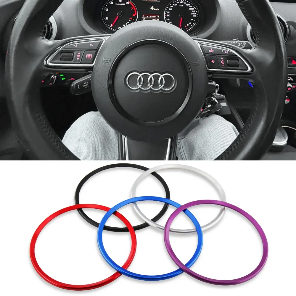 Für Audi A3 A4 A5 Q5 2012–2015, A1 8X A6 C6 A7 Q3 2011–2018 Auto Lenkrad Logo dekorative Ring Abzeichen Trim Kreis Aufkleber