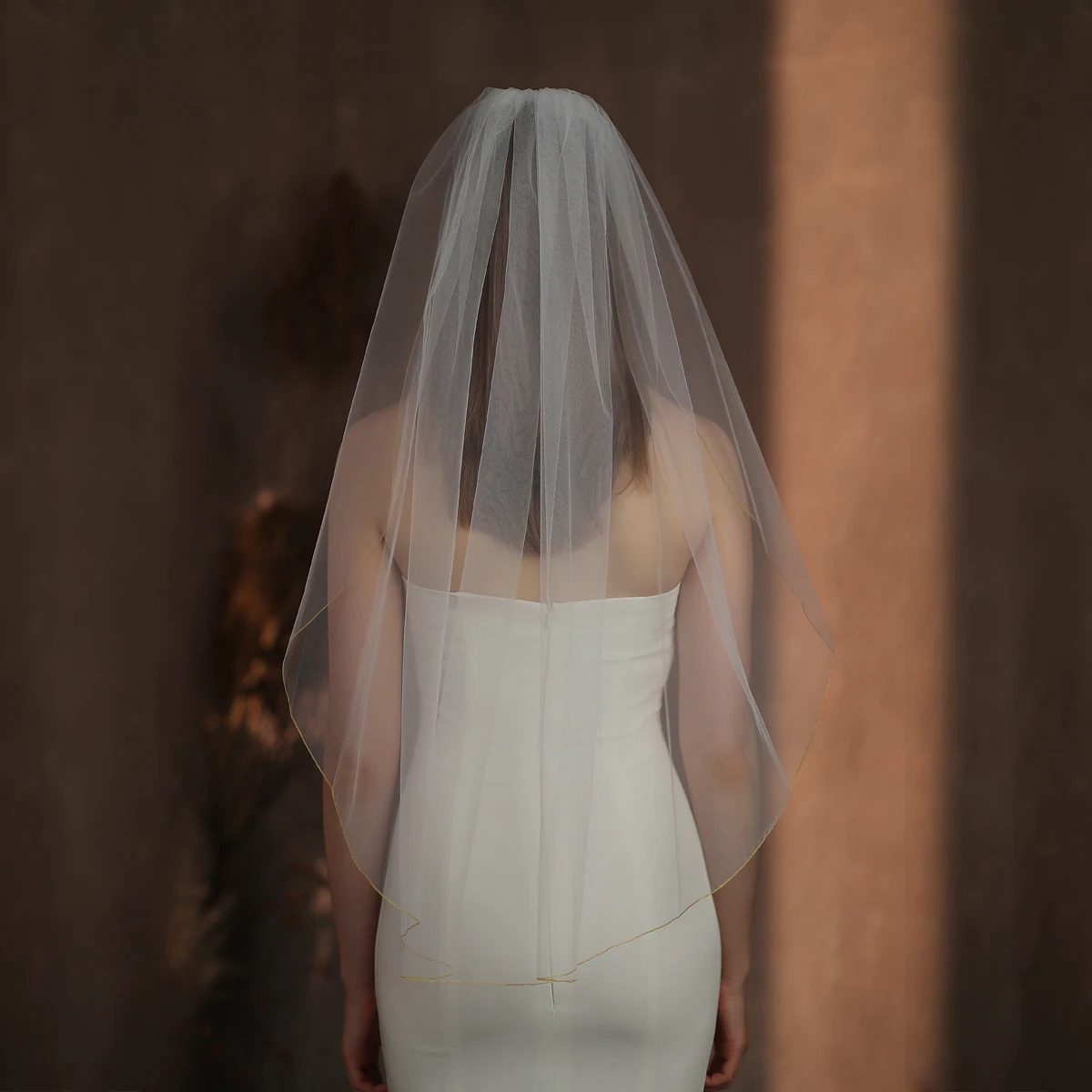 European and American simple single-layer bridal veil wedding travel photo studio style wedding headdress