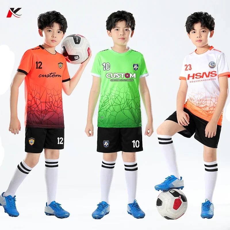 Youth Soccer Jersey Set - Kids Short Sleeve Football Uniform Kit