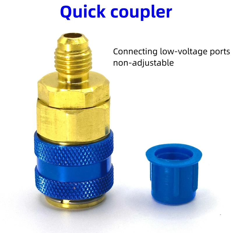 AC Oil Injector Auto A/C 1Oz with 134a Low Side Quick Coupler Adapter 1/4 Air Conditioning Repair Tools Manual Oiler Injection