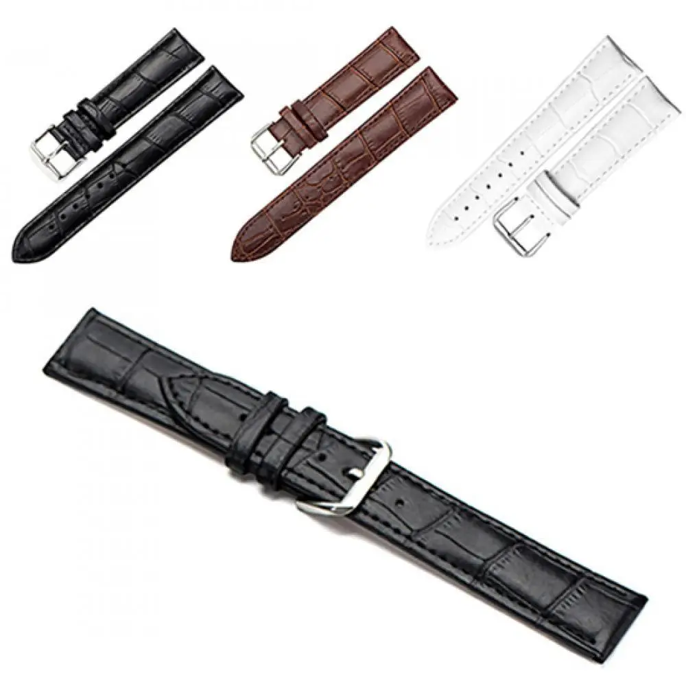 

Unisex Faux Leather Watchbands Women's Men's Replacement Watch Strap Buckle Band 16mm 18mm 20mm 22mm