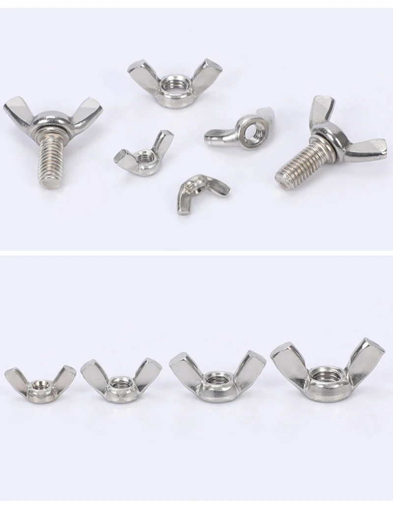 Tornillos De Mariposa M4 (5 Unidades) - Acero Inoxidable 304, 40mm (Para Ajustes Manuales)