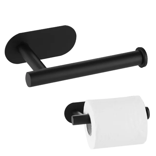 Porte-papier hygiénique en acier inoxydable, cintre pour mouchoirs, support adhésif pour papier toilette, porte-serviettes en papier, accessoire de salle de bains étanche 1