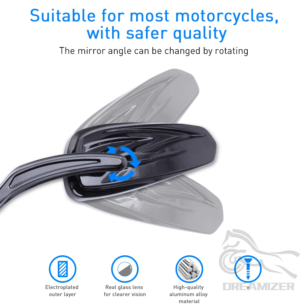Harley-Davidson フレイムデザインミラー Harley-Davidson フレイムデザインミラー Motorcycle Flaming