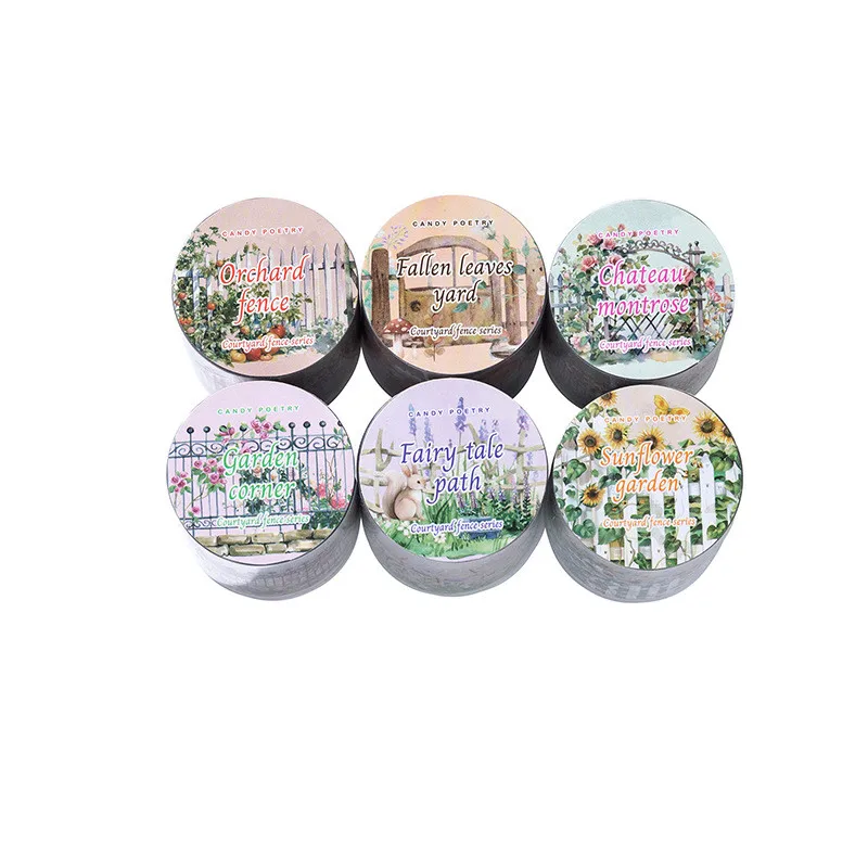 Journamm 40mm * 2m 정원 울타리 애완 동물 테이프 세트 스크랩북 저널링을위한 꽃 마당 스티커 DIY 공예 및 미술 용품