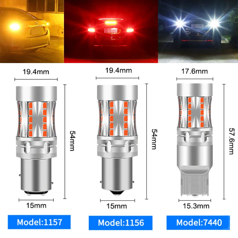 

2x 3020 LED 46smd Canbus 1156 BA15S P21W BAU15S PY21W LED White 1157 P21/5W Bulb 7440 W21W 3157 W21/5W Turn Signal Car Light 12V