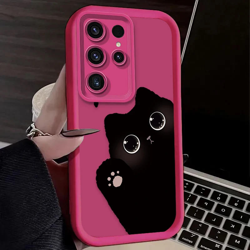 Cartoon Black Cat Soft Phone Case - Stylish & Protective Cover