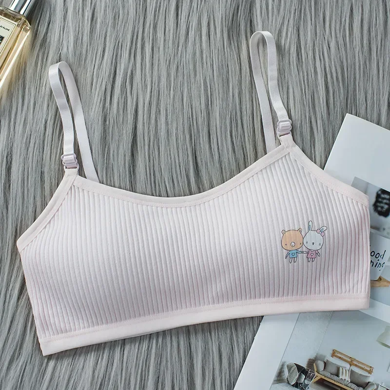 1/5pcs Adjustable pure cotton vest for elementary school students during middle school development, sports bra, training bra