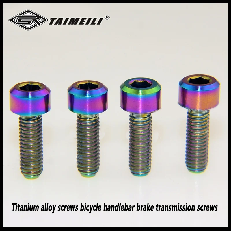 4pcs 티타늄 합금 나사 M5x12/15/18/20/25mm 자전거 핸들 바 브레이크 전송 나사