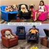 THE CREW FURNITURE Traditional Kids Recliner, Toddler Ages 1-5 Years, Home Décor Polyester Linen, Gray 3