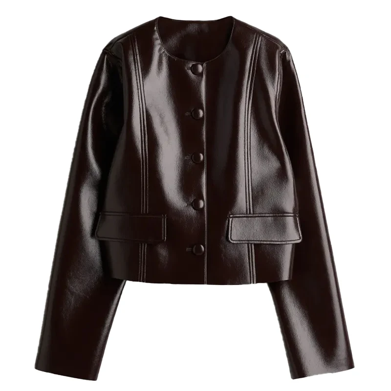 PU Leather Jacket and High-Waisted Mini Skirt Set - Chic High Street Outfit
