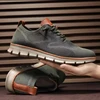 2024 Men Sneakers Plus Size Trendy British Style Summer Breathable Soft Male Sports Shoes Fashion Solid Woven Mesh Running Flats 1