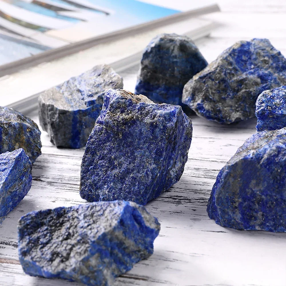 

Lapis Lazuli Stone Crystal Bule 100% Natural Quartz Rough Raw Ore Stone Mineral Crystal Mineral Specimens Room Tank Decoration