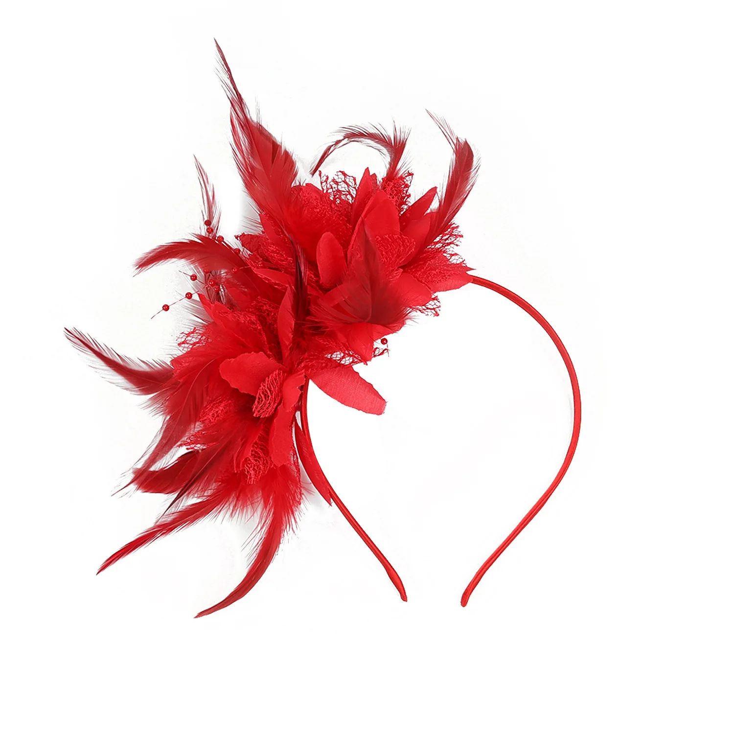 2025, neue Damen-Fascinator, Stirnband, Blume, Feder, Netzgarn, Cocktail, Teeparty, Alice, Kopfbedeckung, Hochzeit, Haarschmuck – Detail 7