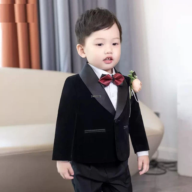 Children's Blue Velvet Jacket  1 Birthday Baby Boy Clothing - Kids 1  Birthday Dress - Aliexpress