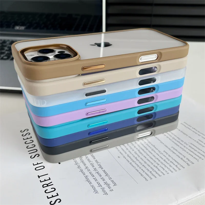 Enhanced Transparent Edge Protective Phone Case with Anti-Drop Bumper