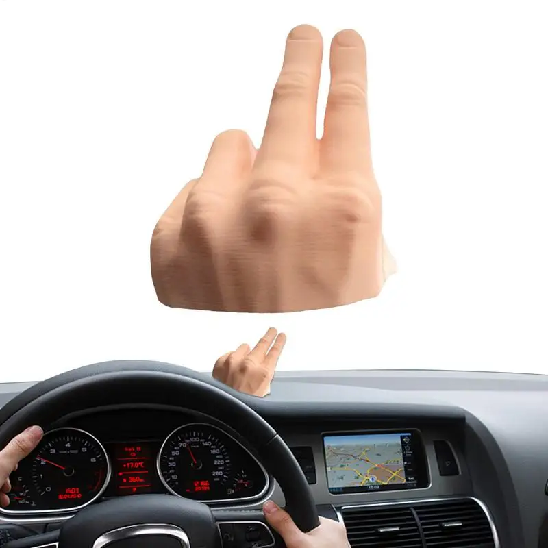 2 Finger Waving Hand Car Dashboard Decoration Salute Lazy Waver Gladiator Cherokee 3D Printed Dash Hand Waving For Auto interior