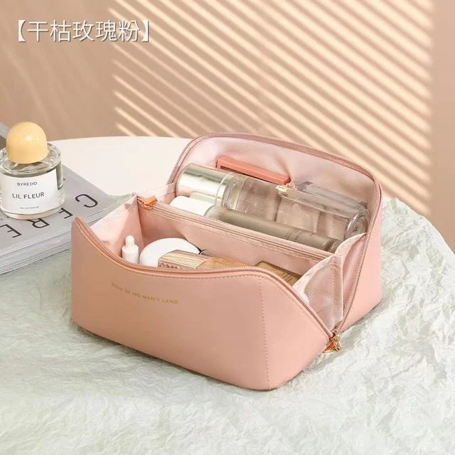 Large Capacity Stylish Leather Cosmetic Bag Handbag Travel Toiletry Makeup  Bag - Cosmetic Bags & Cases - AliExpress