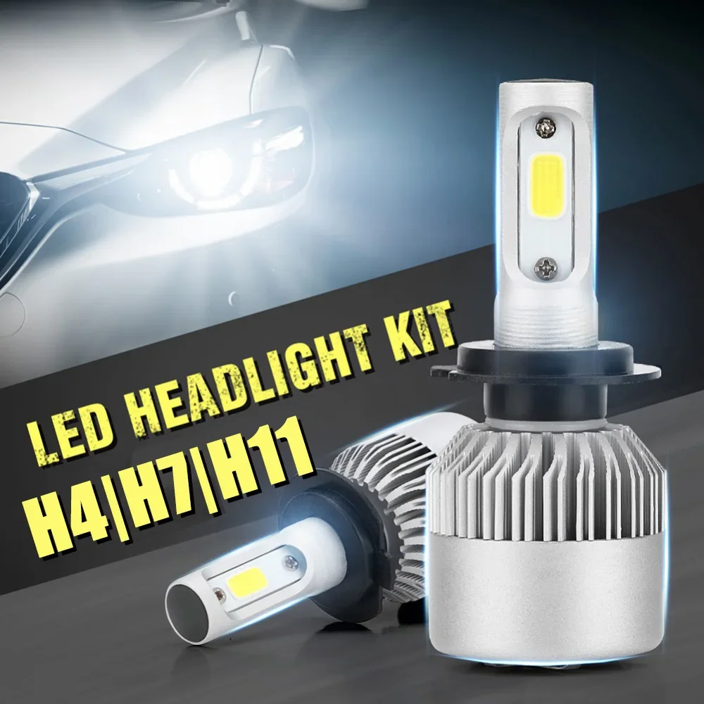 H4 LED H7 LED H11 Headlight Bulb COB Car Headlights Bulbs Hi/Lo Beam 16000LM 6000K Auto Head Lamp 12V Lights for Car led lights led bulbs led headlights led car lights led car headlights car headlamps hid headlight bulbs