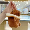 1PC Cute Buddha Style Capybara Doll Small Pendant Capybara Plush Keychain Doll Bag Pendant Kawaii Keychain 4