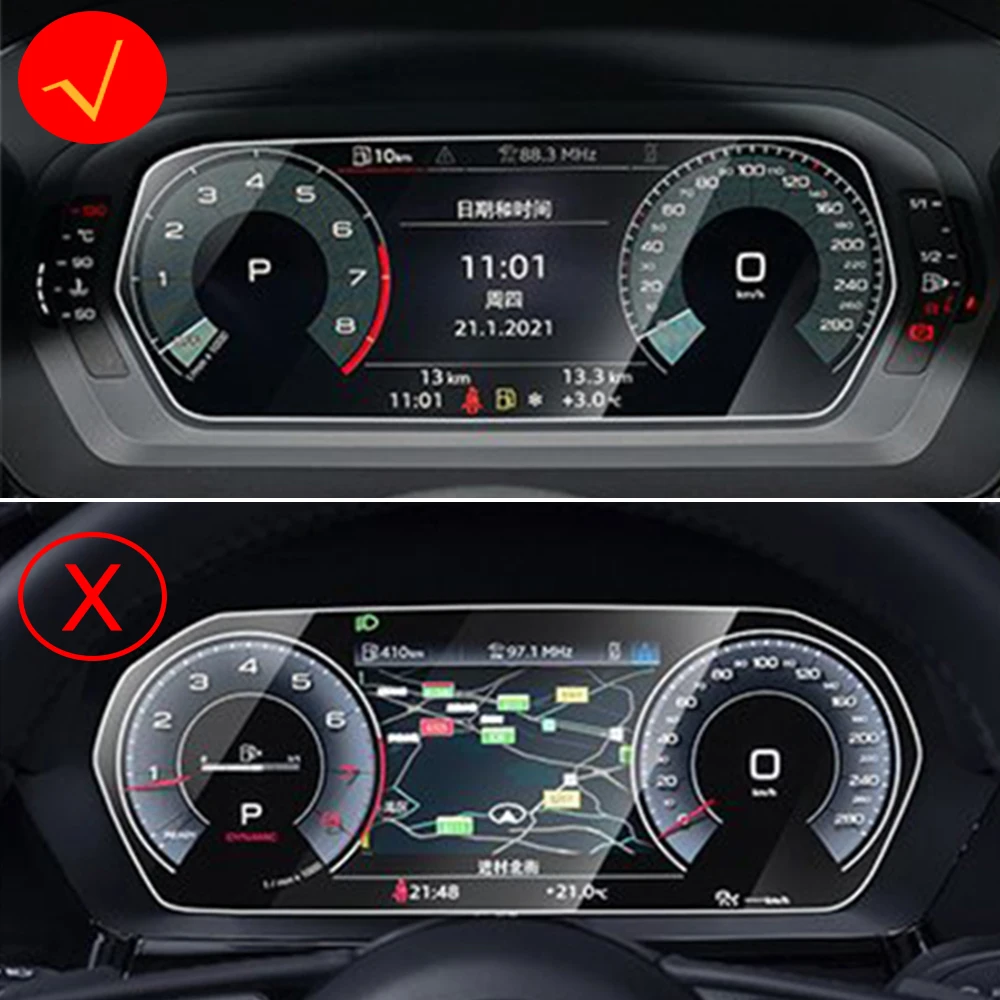 For Audi A3 8Y 2020 2021 Car Central Control Gear Panel TPU Film Sticker Dashboard Screen Protector Auto Interior Accessories - 2