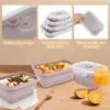 4Pcs Silicone Food Storage Container Temperature Resistant Lunch Meal Prep Container Microwave Safe Food Box Collapsible 4