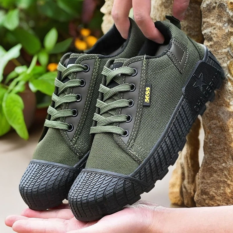 Low Top New Canvas Shoes Farmland Labor Insurance Construction Site Work Shoes Breathable and Comfortable Shoes for Men