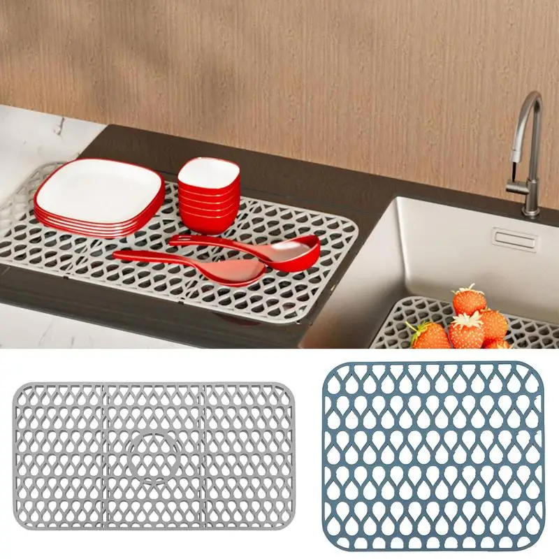 Foldable Silicone Dish Drying Mat Drying Mat for Kitchen Counter Heat  Resistant Mat Non-Slip Dish Drainer Pad Kitchen Sink Mat - AliExpress