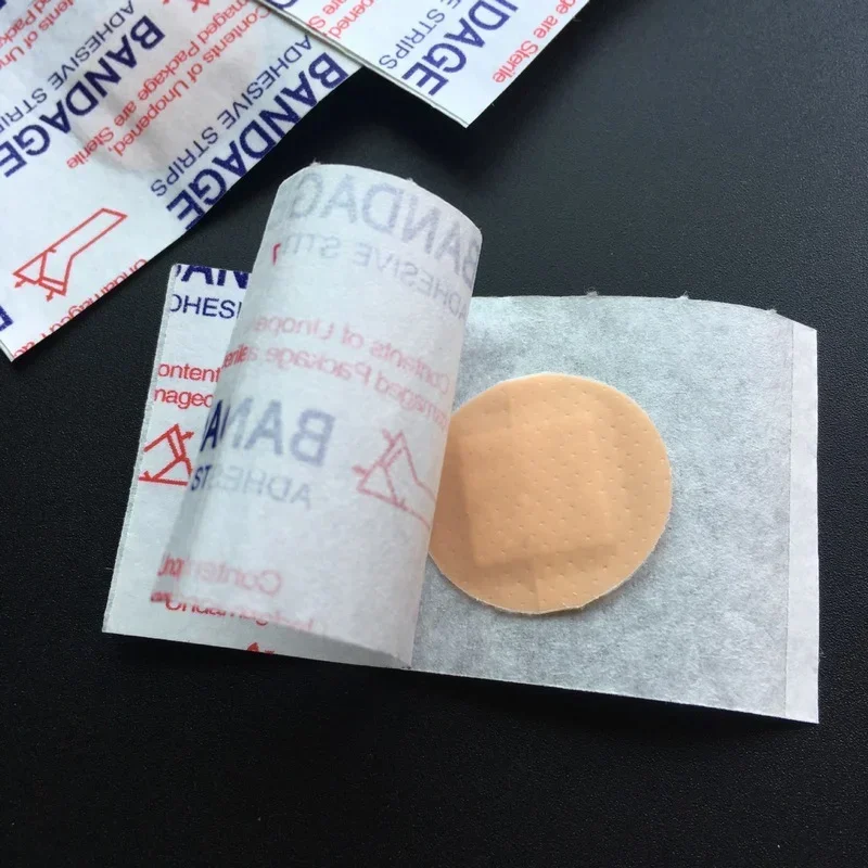 100pcs/lot Round Curitas Adhesive Plaster Bandages for Children Kids  Breathable PE Band Aid Woundplast Wound Patches 4