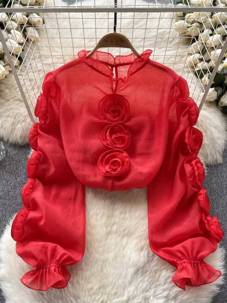 トップス RE.MUSE 3D FLOWER ORGANDY BLOUSE RE.MUSE 3D FLOWER ORGANDY BLOUSE