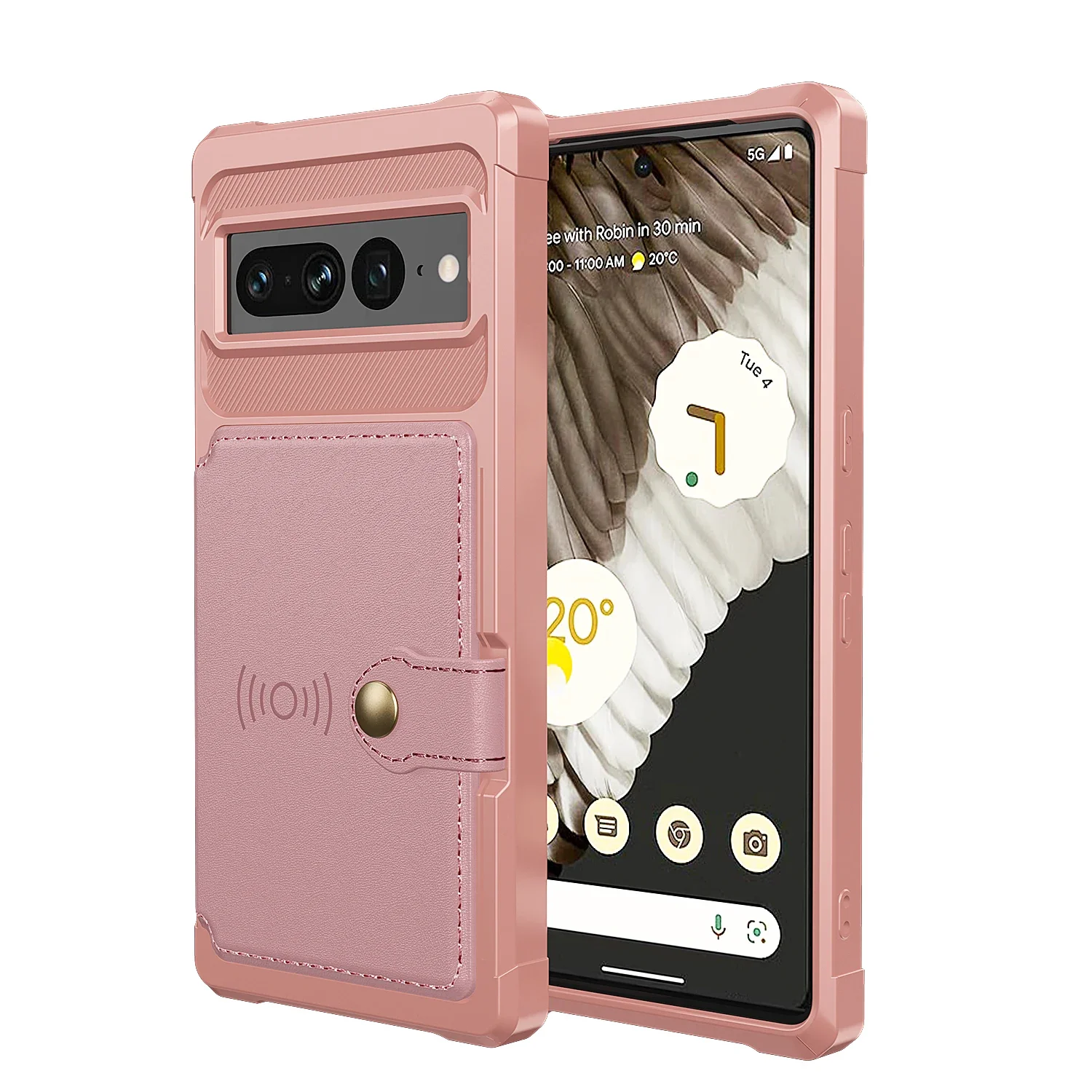 Leather Wallet Card Slot Magnetic Case - Protective Shockproof Stand Pocket with Car Mount-Friendly Design