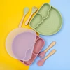 New Design Silicone Dining Plate Suction Cute Cartoon Rainbow Dishes Toddle Training Feeding Sucker Bowls Children's Tableware 2