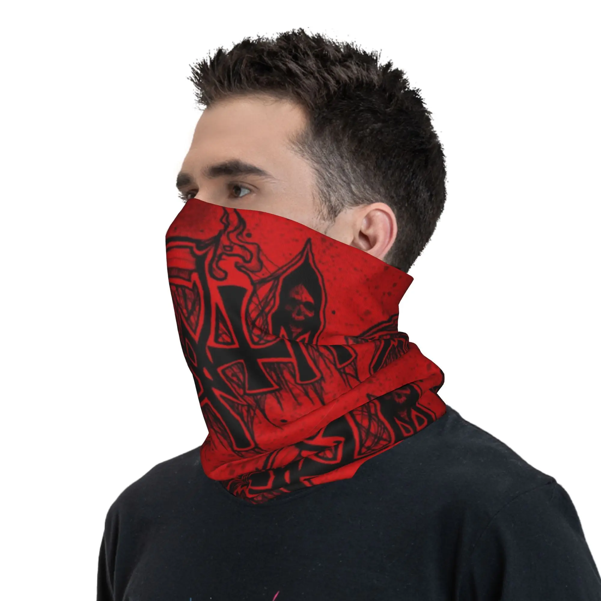 D-Deathes Metal Brand Bandana Neck Gaiter Windproof Face Scarf Cover Women Men Headband Tube Balaclava