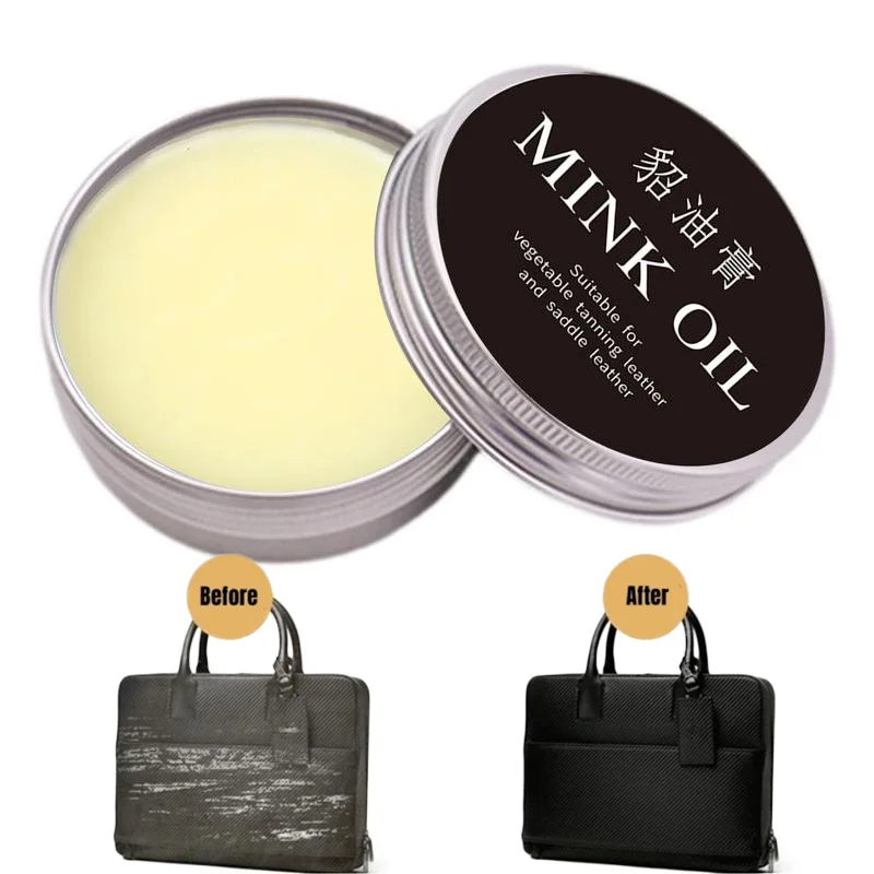 30ml/100ml Mink Oil Cream for Leather Shoes Bags Leather Care Cream Maintenance Leathercraft Accessories