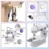 1set (11pcs) Mini Sewing Machine, Adjustable 2 Speed 2 Thread Sewing Machine, Portable Electric Sewing Machine With Foot Pedal, 3