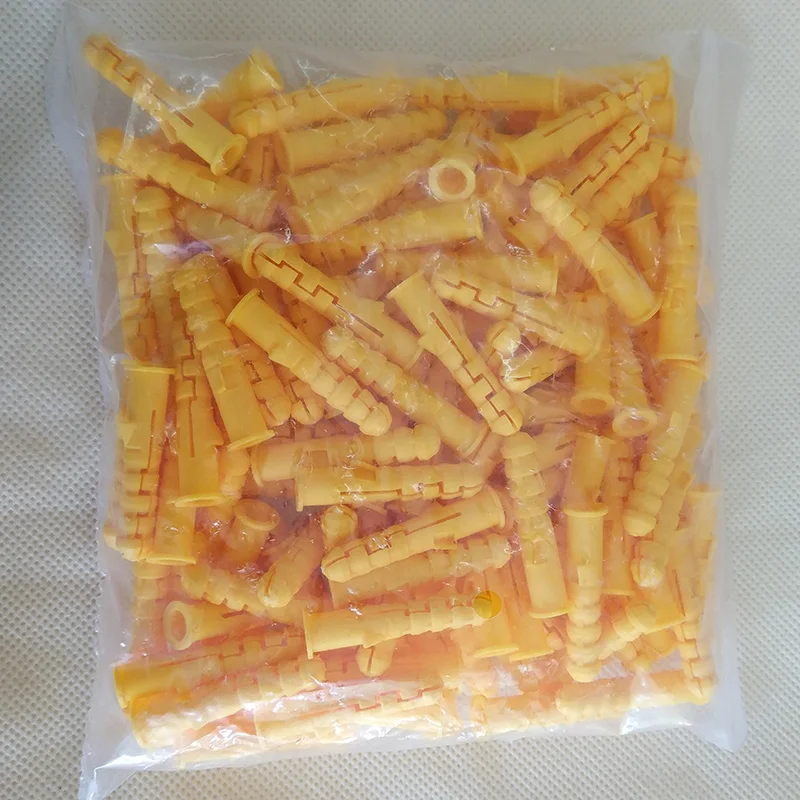 100/200Pcs M6 M8 M10 Ribbed Plastic Anchor Wall Plastic Expansion Pipe Tube Wall Plugs For Self-tapping Screws