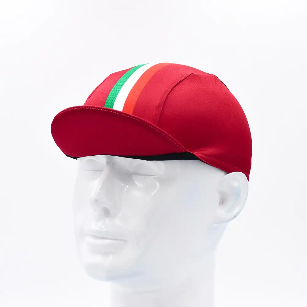 Classic Italia Black Red Men's Cycling Caps Quick Dry MTB Road Bicycle Hats 5